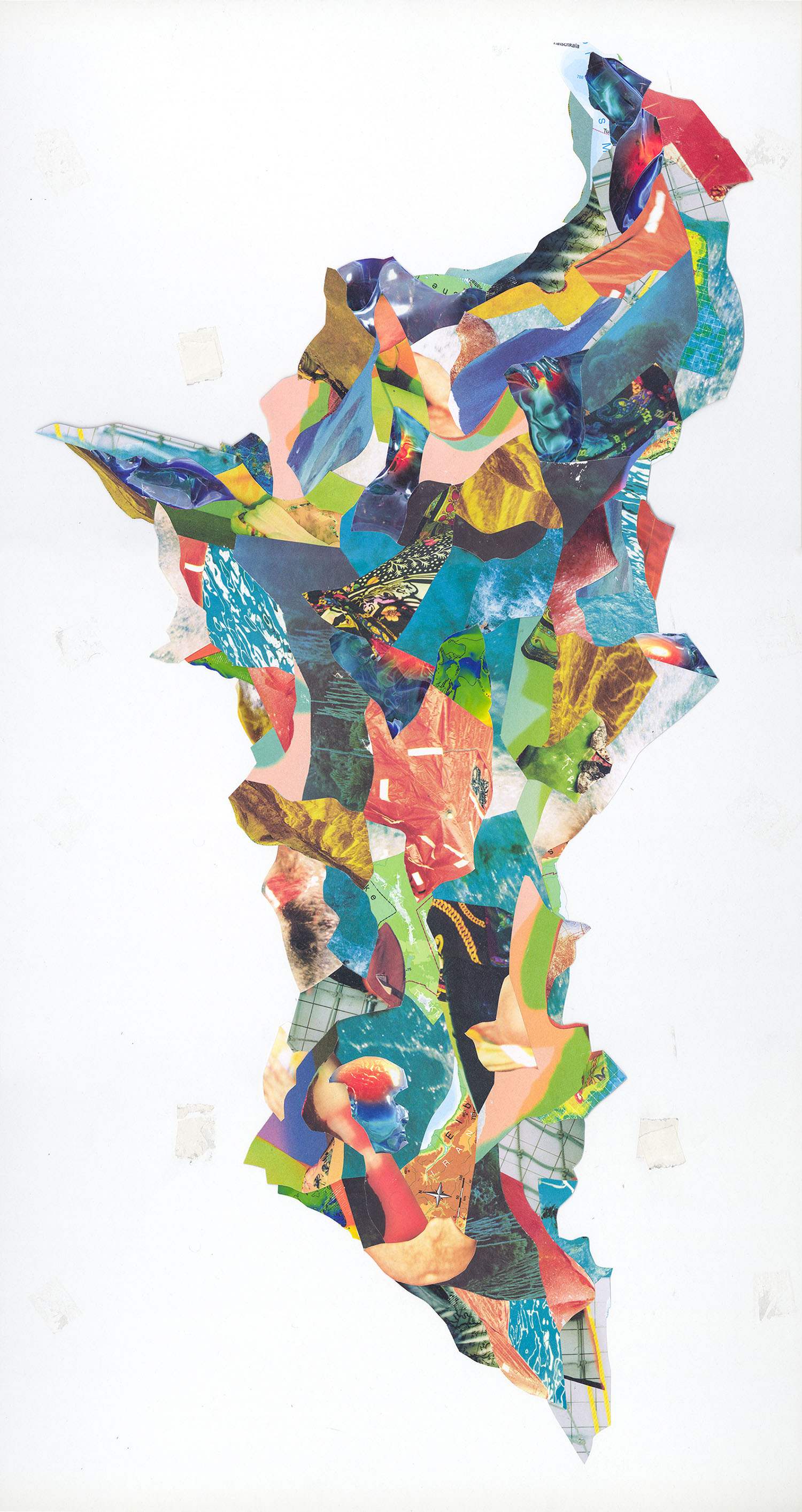 Bunte Pastell Flamme - abstrakte Collage Kunst von Artmuc Award Gewinner Markus Wülbern