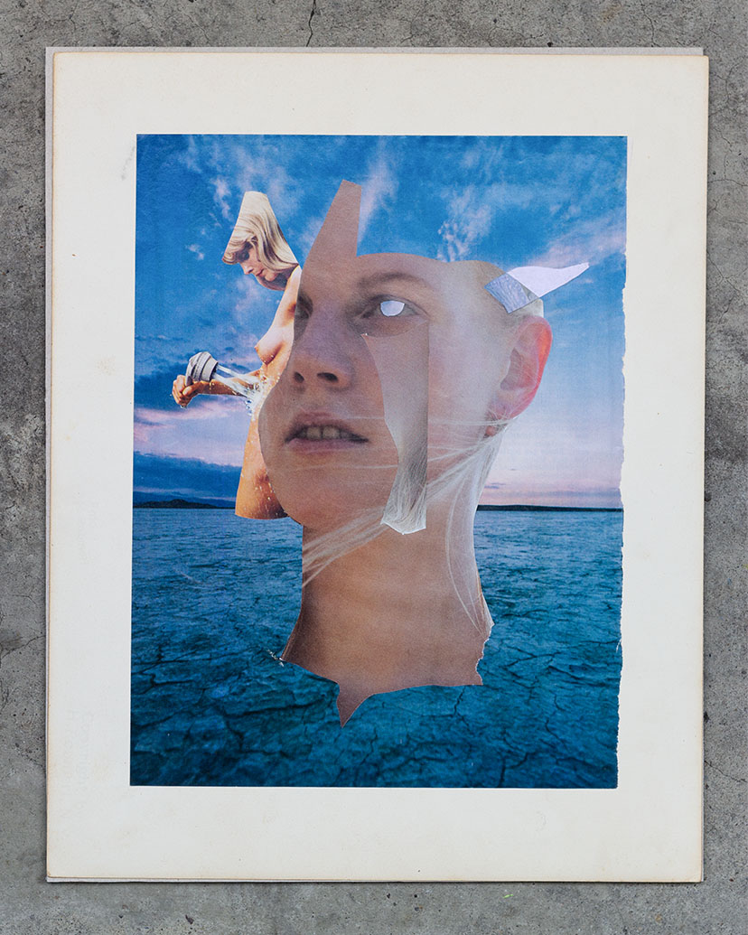 Duschen im Meer - verschiedene Collagen aus dem schönen Schere Leim Papier Mixed Media Kunst Projekt vom Künstler Markus Wülbern
